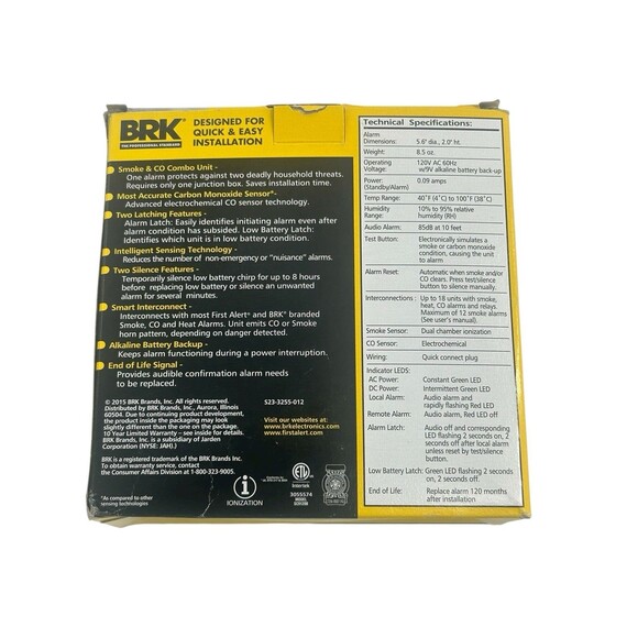 First Alert BRK SC9120B Hardwired Smoke & Carbon Monoxide Detector Fast Shipping - Picture 4 of 6